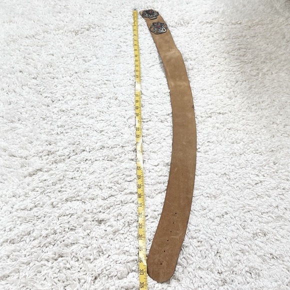 Brambilla Tan Suede Leather Western Metal Stone Ranch Southwestern Cowgirl S - Picture 6 of 6